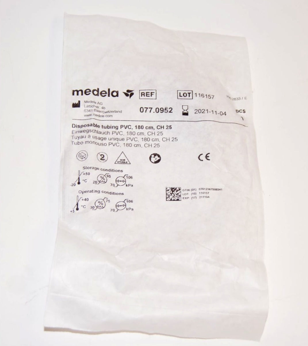 Medela Disposable PVC Suction Tubing w/o Finger Tip 180cm 0770952 Vario 18 Pump