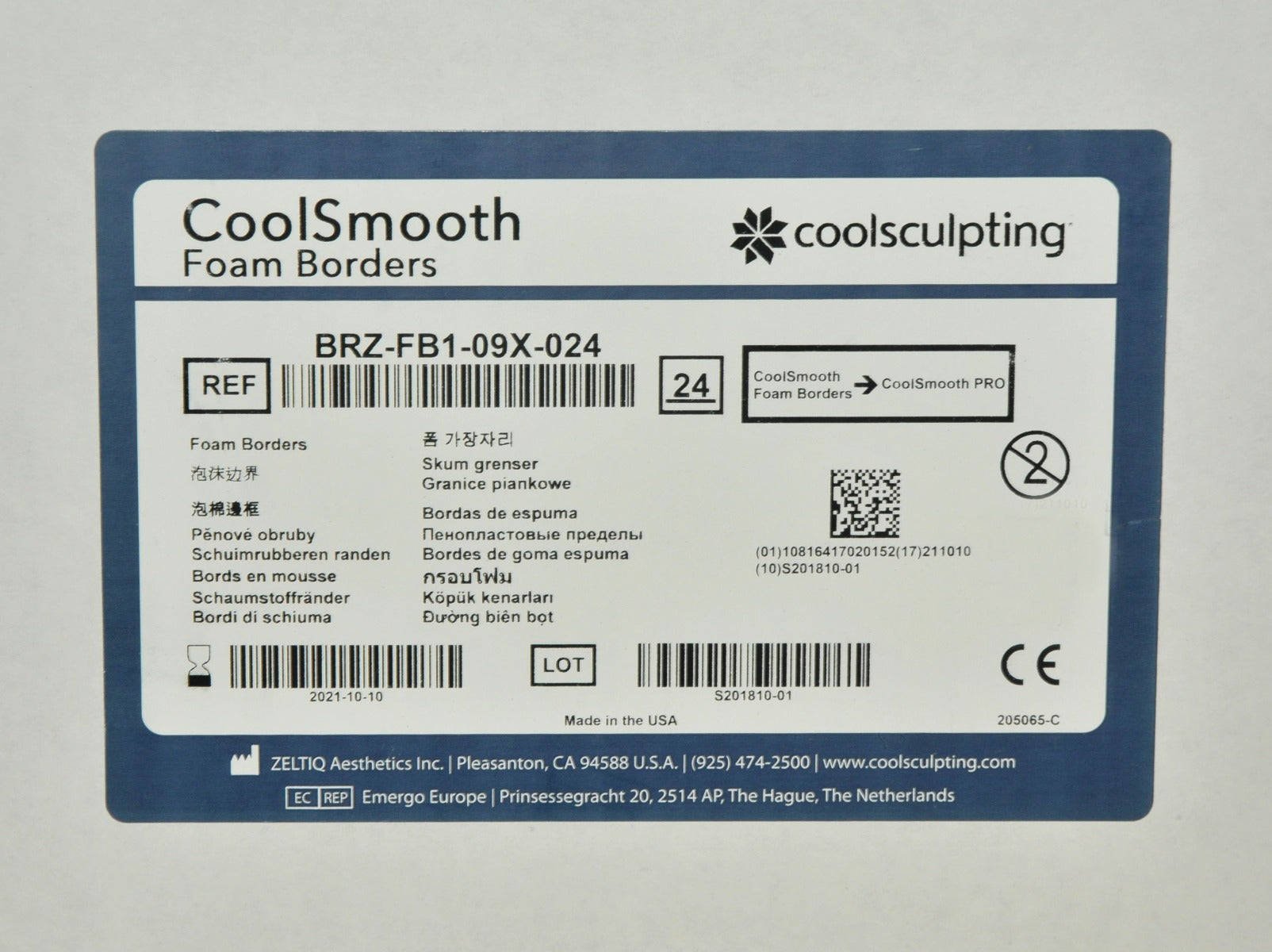 Zeltiq CoolSmooth PRO Foam Borders BRZ-FB1-09X-024 CoolSculpting PRO x24 Pcs