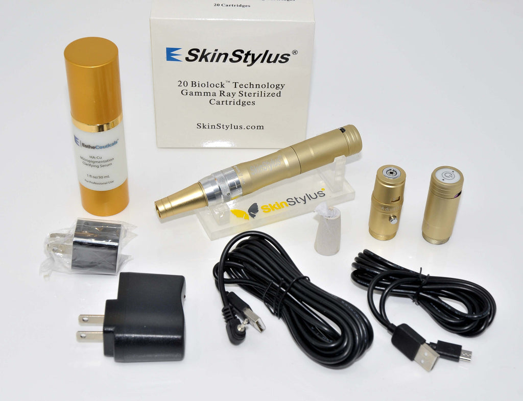 1 Pen Gold SkinStylus BioLock Microneedling Professional Kit Microneedle DEMO