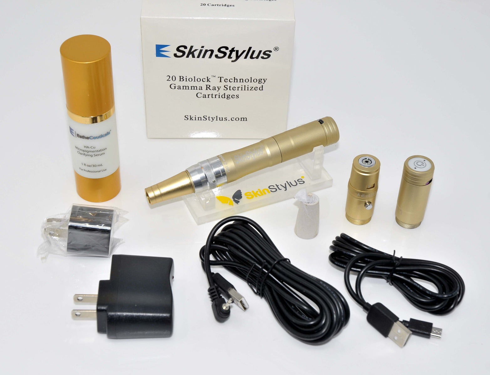 1 Pen Gold SkinStylus BioLock Microneedling Professional Kit Microneedle DEMO