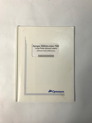 2003 Cynosure Apogee 5500/Acclaim 7000 IR Laser User Operators Manual REV 1