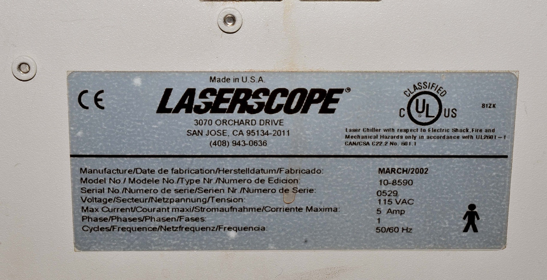 2003 Laserscope Lyra i Nd:YAG Laser Hair Removal Skin Rejuvenation w/5mm Spot