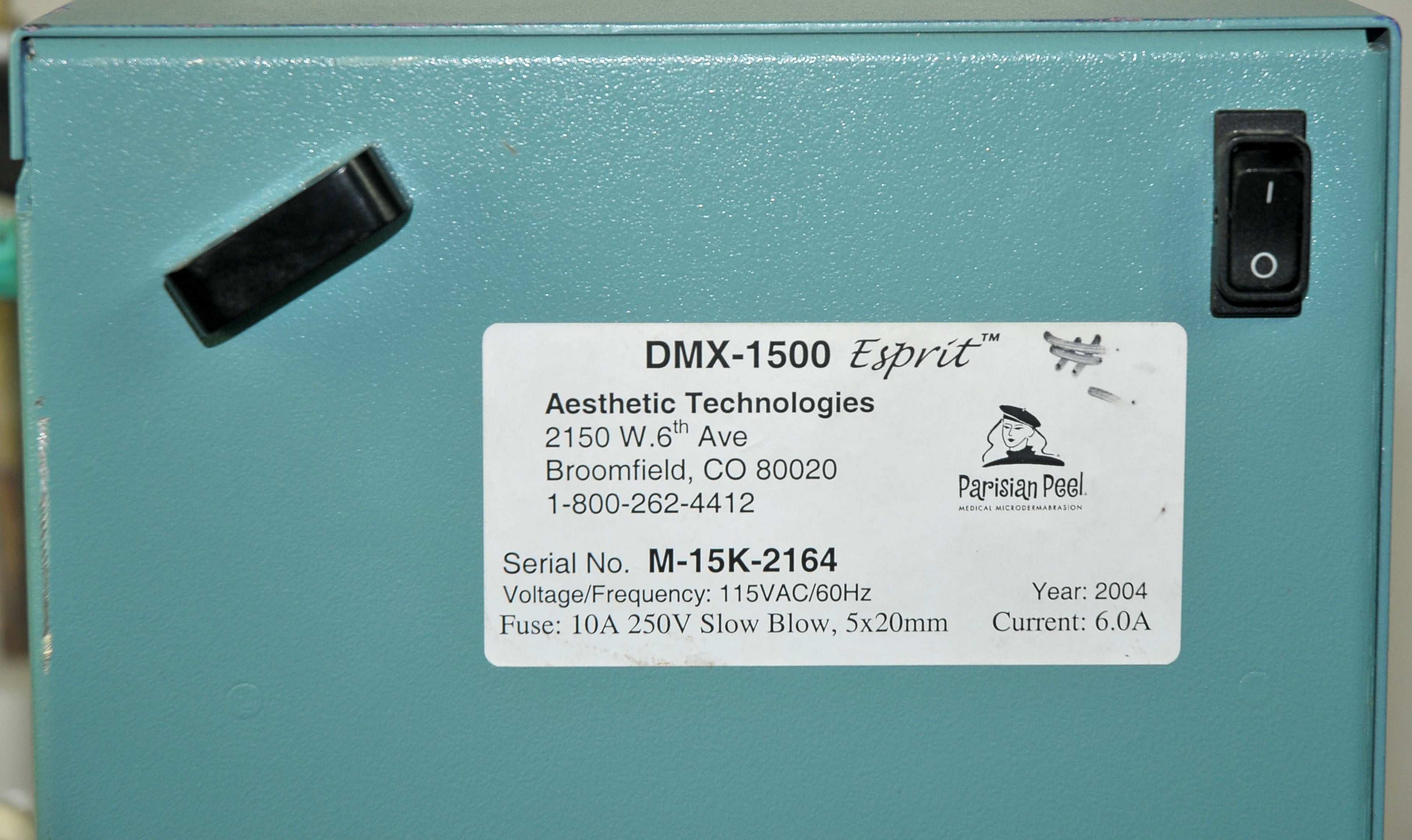 2004 Aesthetic Technologies DMX-1500 Esprit Parisian Peel Microdermabrasion
