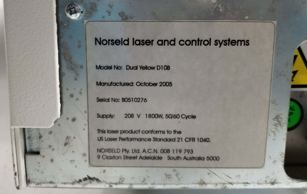 NORSELD Laser Control Dual Yellow Laser Skin Rejuvenation System D10B (AS-IS)