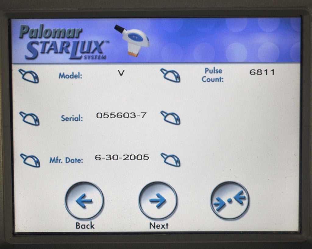 2005 Palomar StarLux 300 500 Laser LuxV Hand Piece Cynosure Lux V Acne