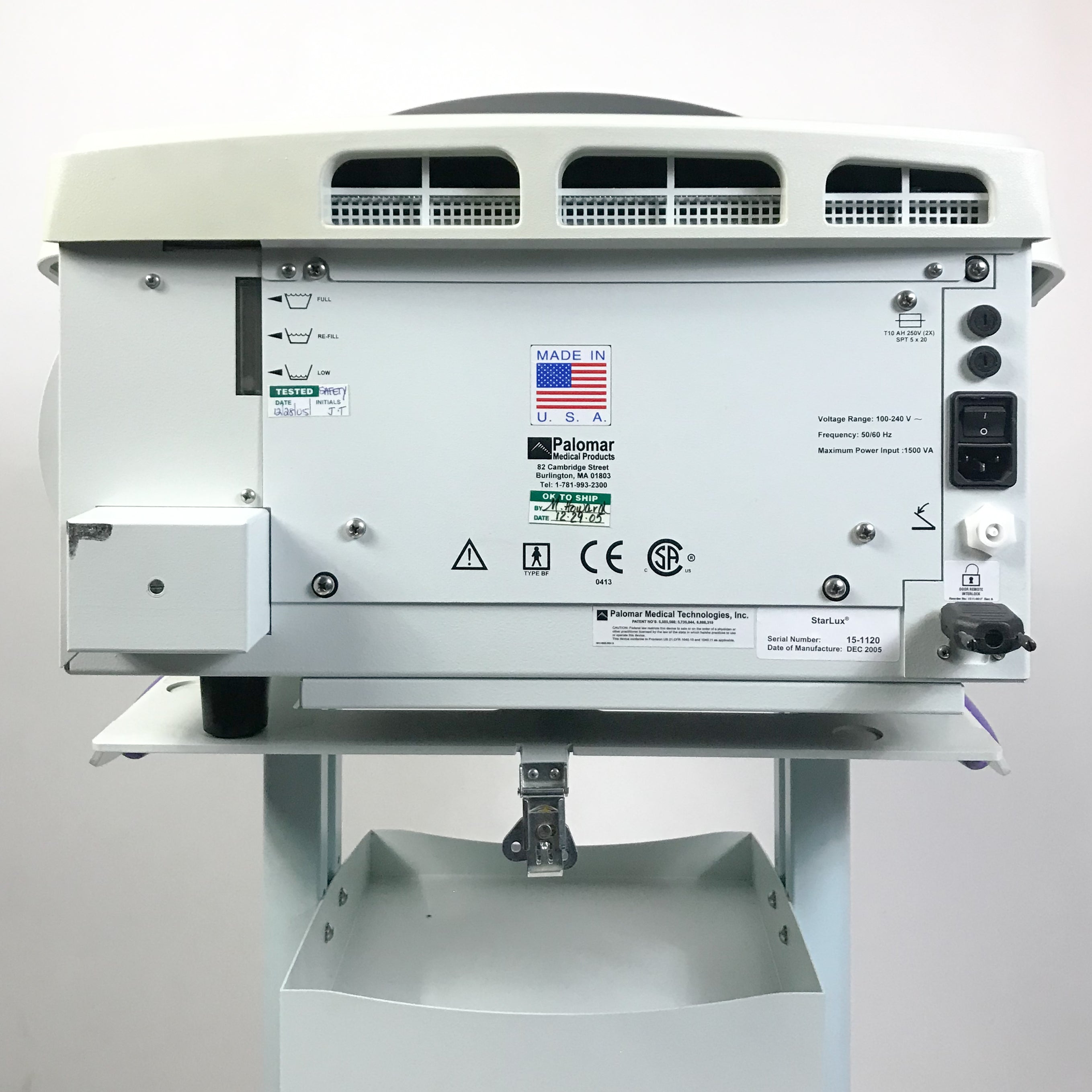 2005 Palomar StarLux 300 Laser w/LuxG LuxRs LuxY Lux G Rs Y Hair Removal Lesions