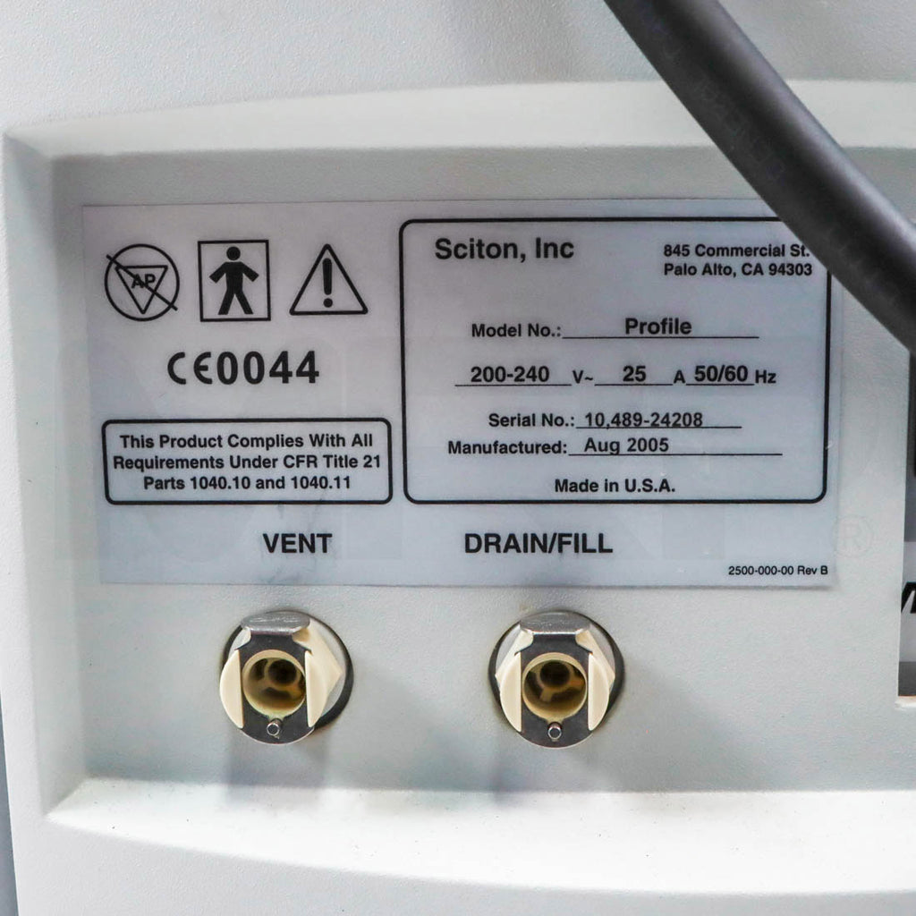 2005 Sciton Profile System Label