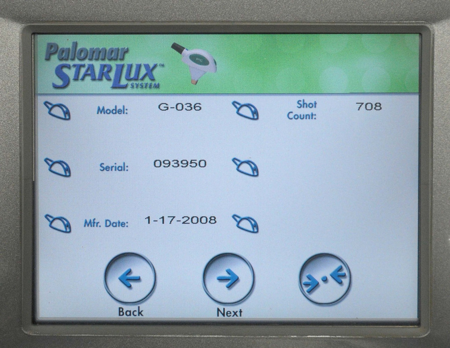 2006 Palomar StarLux 300 IPL Laser System - w 2 HandPieces LuxRs LuxG Lux Rs G