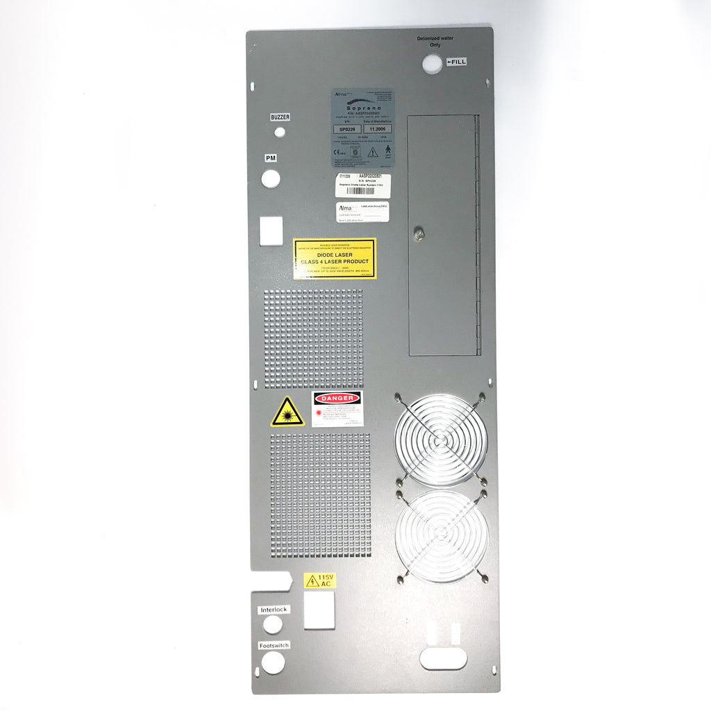 2006 Alma Soprano IPL 810nm Laser System BACK METAL COVER PANEL * PARTS AS-IS