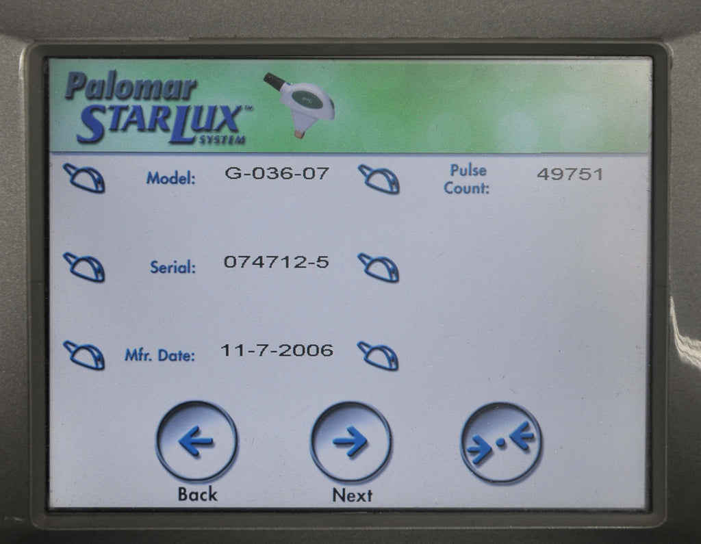 2006 Palomar StarLux 300 500 LuxG Laser IPL Handpiece Lux G Cynosure Rejuvenate