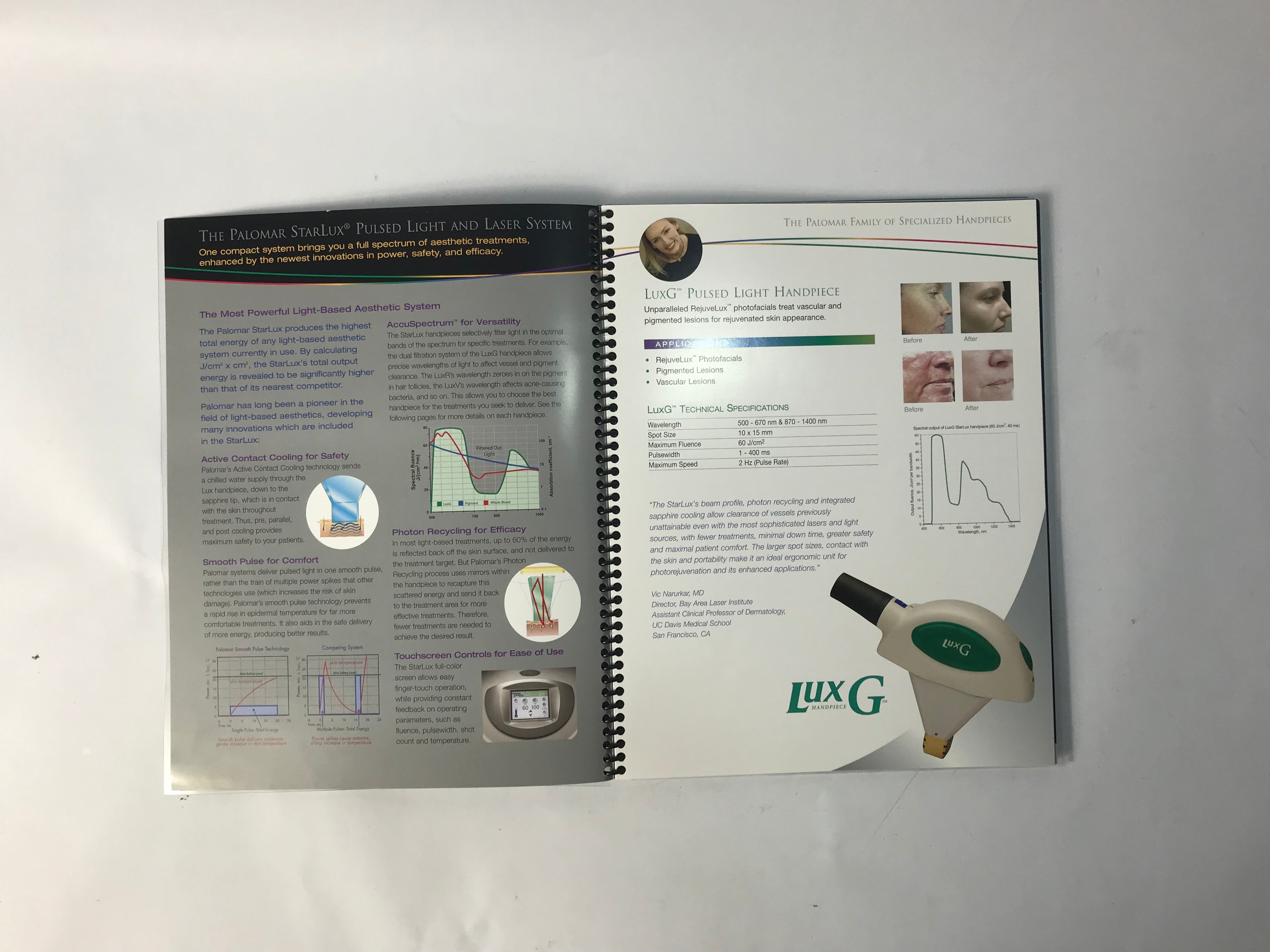 2006 Palomar Starlux Marketing Sales Handpiece Specs Treatment Capabilities Book