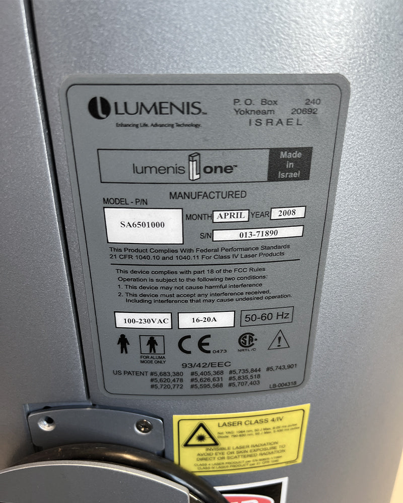 2008 Lumenis 1 Lume One Nd:YAG Universal IPL RF Hair Removal Laser System