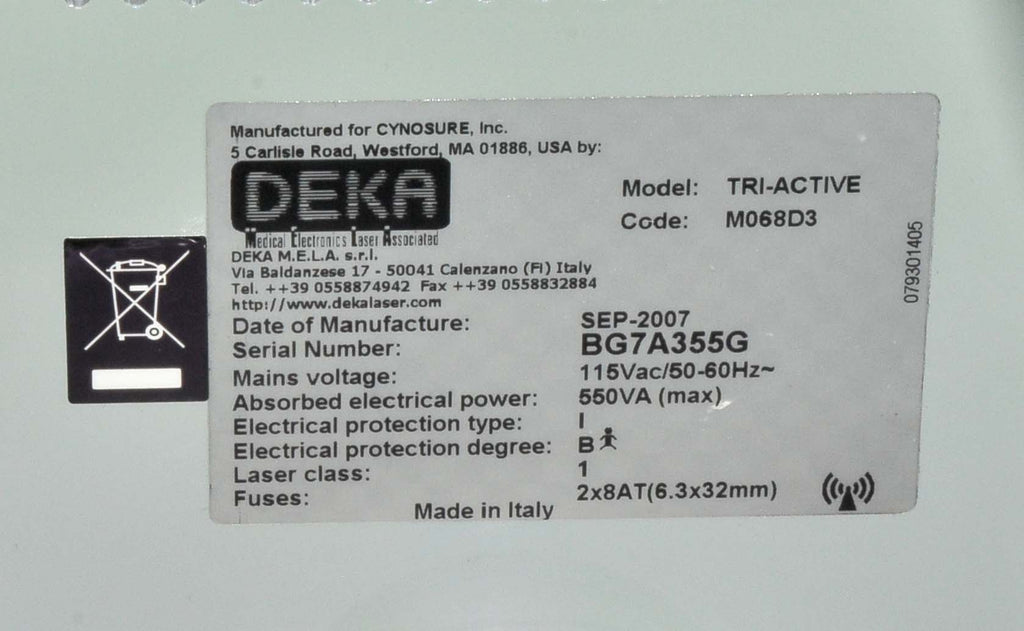 CYNOSURE DEKA Tri-Active Diode Laser Body Face Skin Tightening Triactive 2007