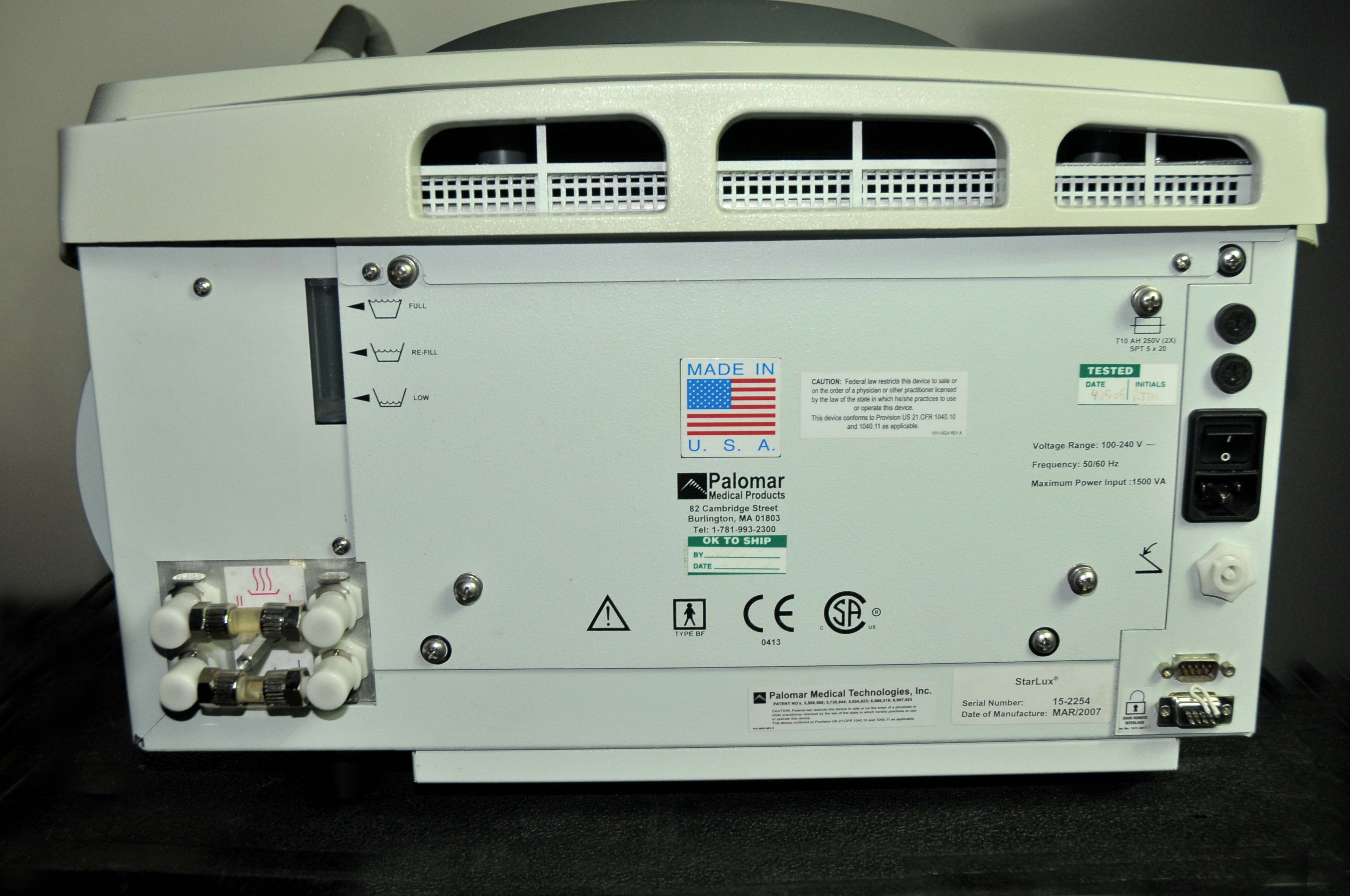 2007 Palomar Starlux 300 IPL Laser w/1540 LuxG LuxR Handpieces Lux G R