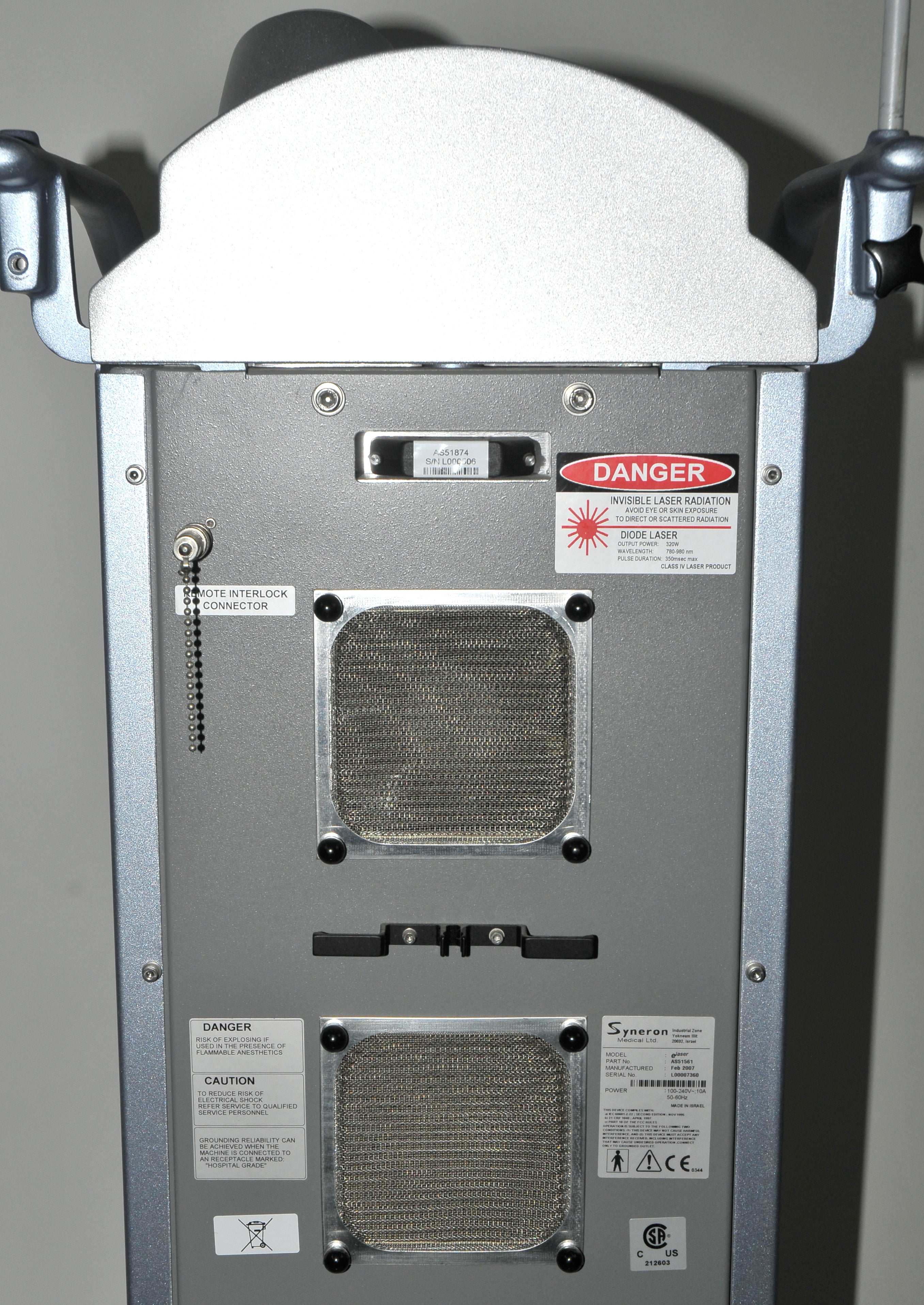 Syneron ELOS eLaser Radio Frequency 810nm Diode LEG VEINS LV E Laser 2007 RF