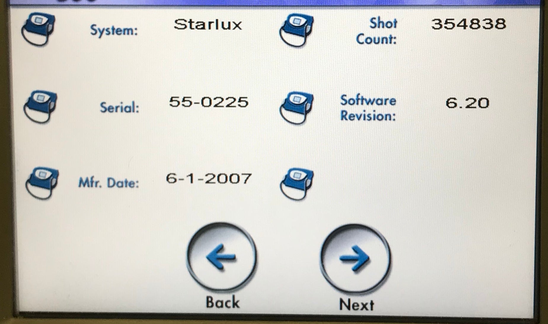 StarLux 500 Palomar Laser System 2007 w/ Handpiece LuxR Lux R