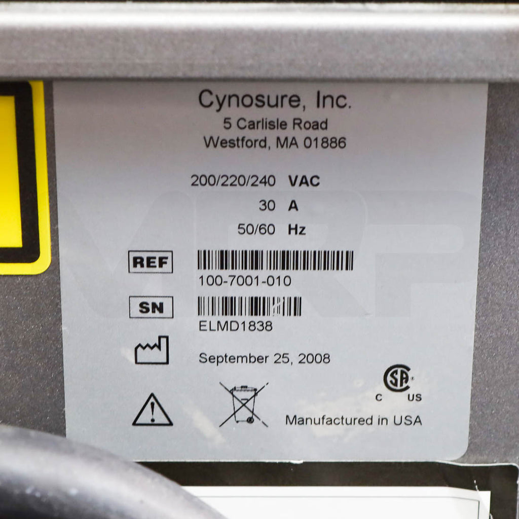 Cynosure Apogee Elite System Label