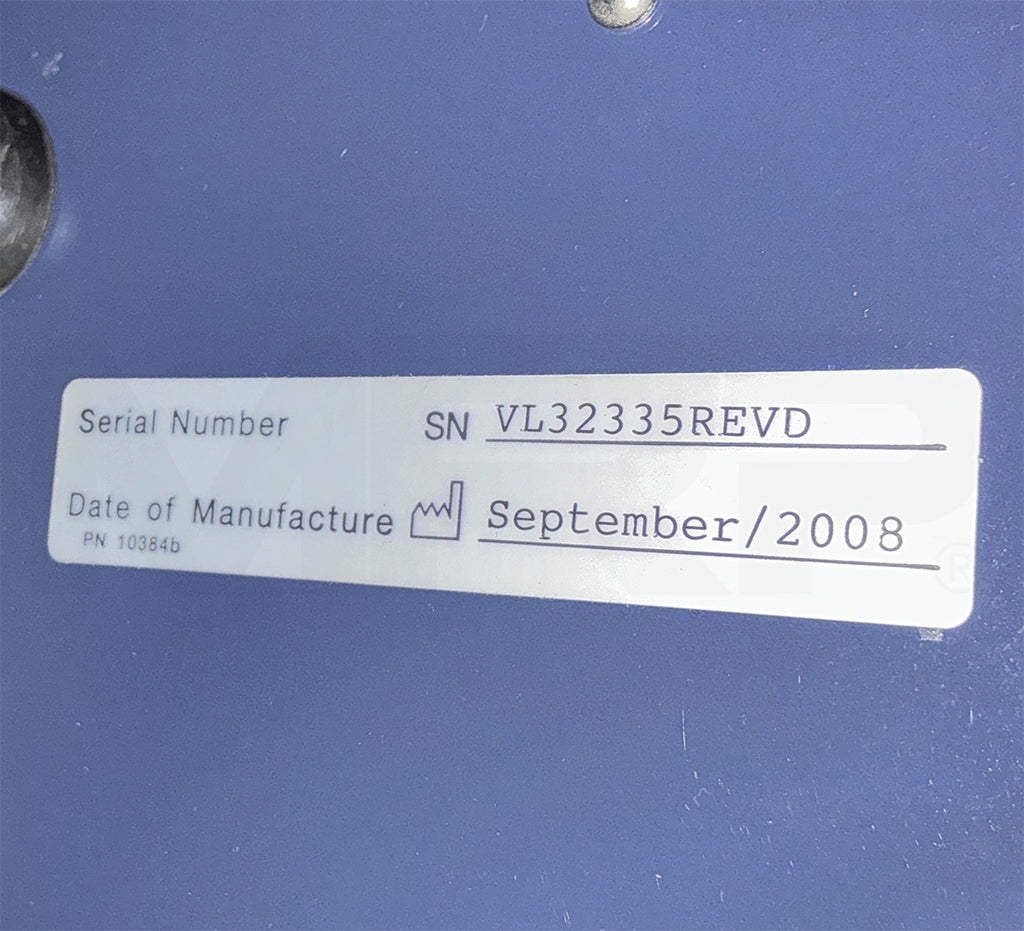 Iridex VariLite serial number label VL32335REVD with September 2008 date of manufacture