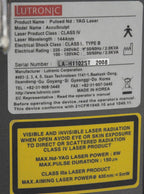 2008 Lutronic AccuSculpt Nd YAG Laser 1444nm Facial Body Contouring PARTS UNIT