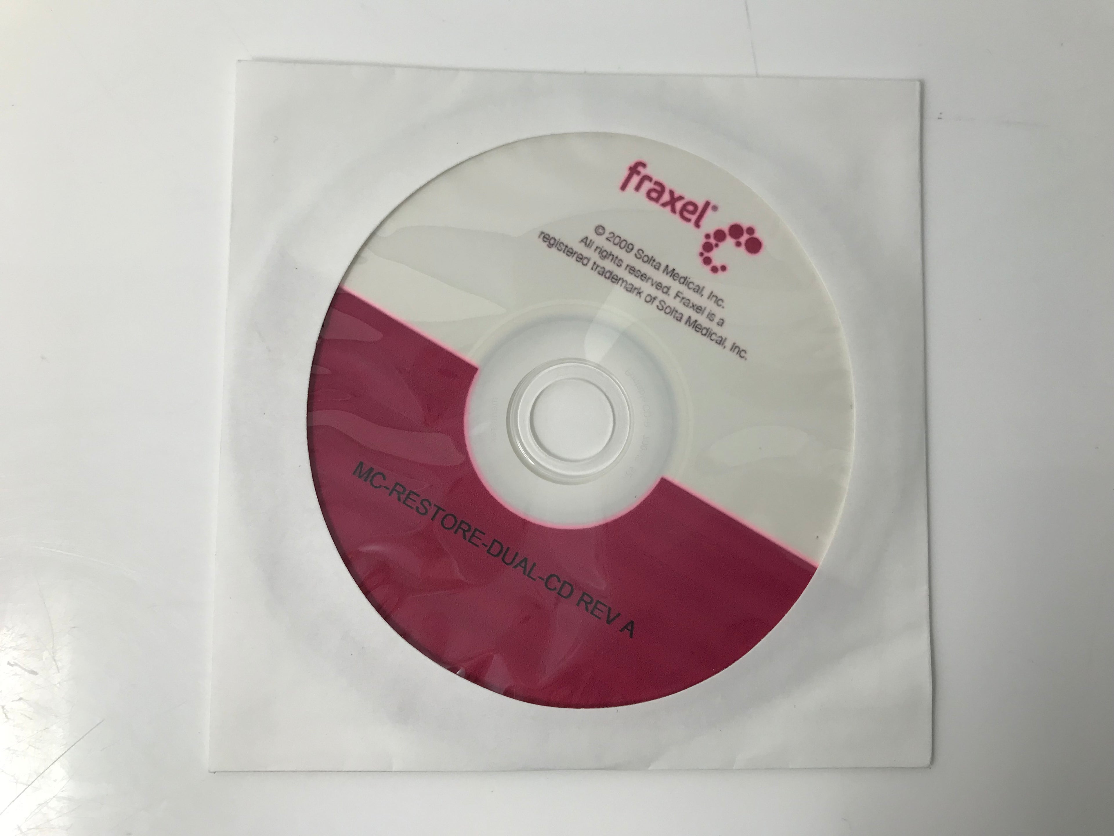 2009 Solta Fraxel Dual MC Restore DVD Video MC-RE:STORE-DUAL-CD Clinical CD