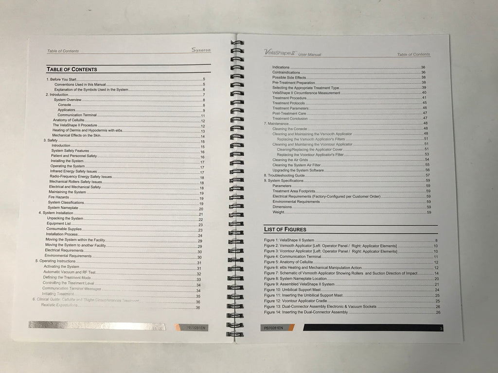 2009 Syneron VelShape II 2 RF Energy Device Operator Manual Vela Shape PB70281EN