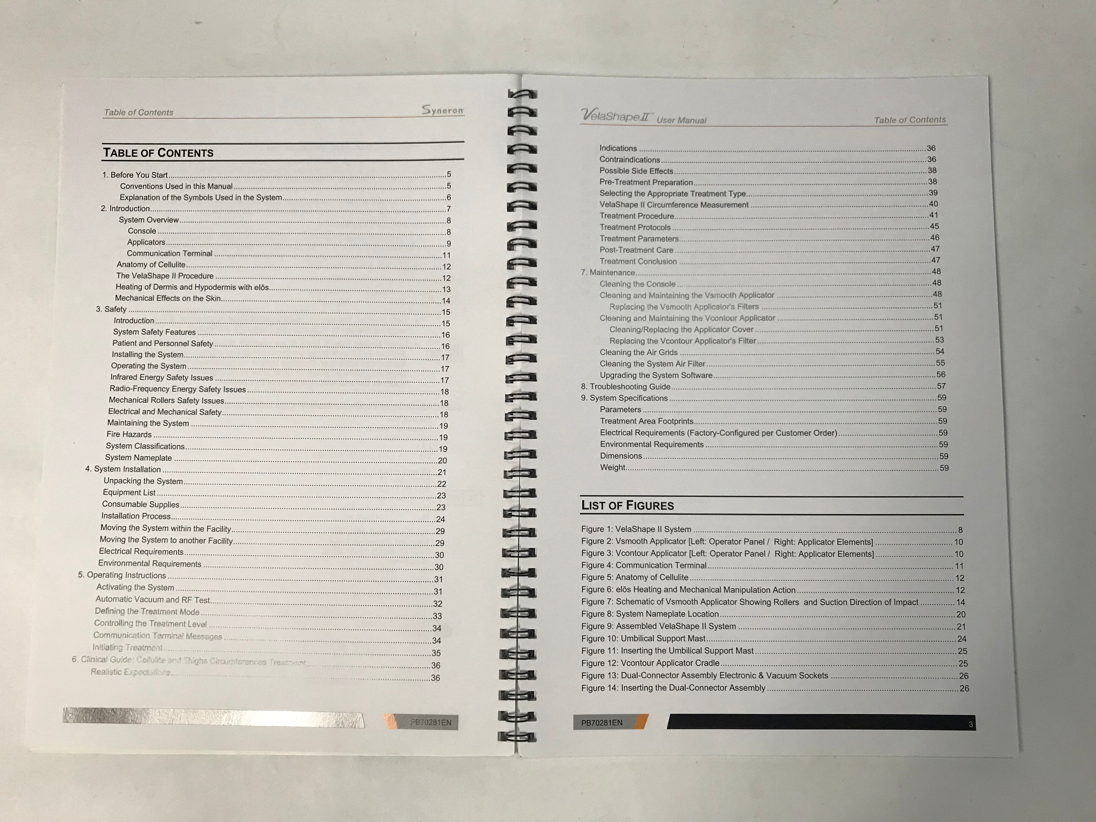 2009 Syneron VelShape II 2 RF Energy Device Operator Manual Vela Shape PB70281EN