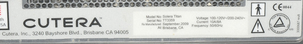 2009 Cutera Solera Titan Radio Frequency RF Laser Skin Tightening Wrinkles Acne