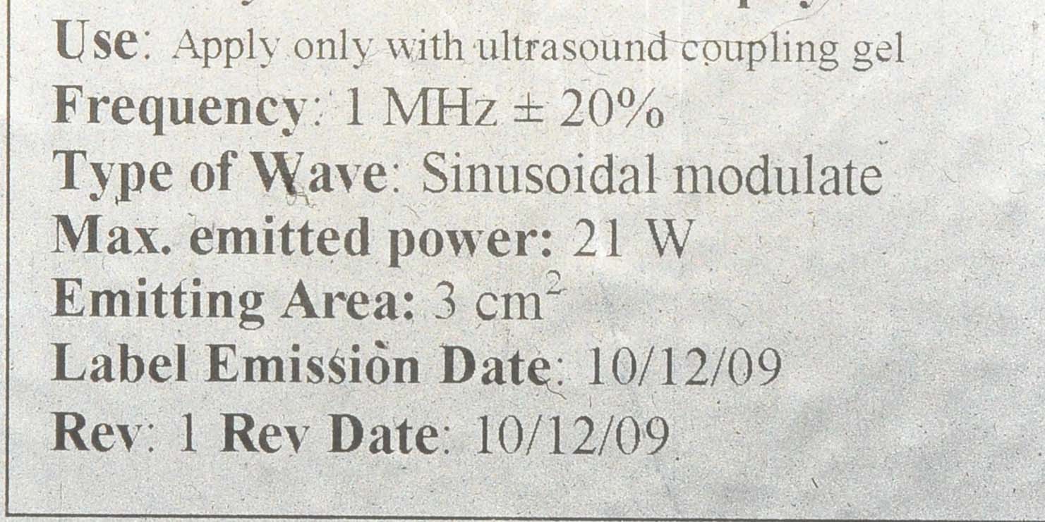 2010 VASER Shape Body Shaping Contour Ultrasound Diathermy Massage Therapy MC-1