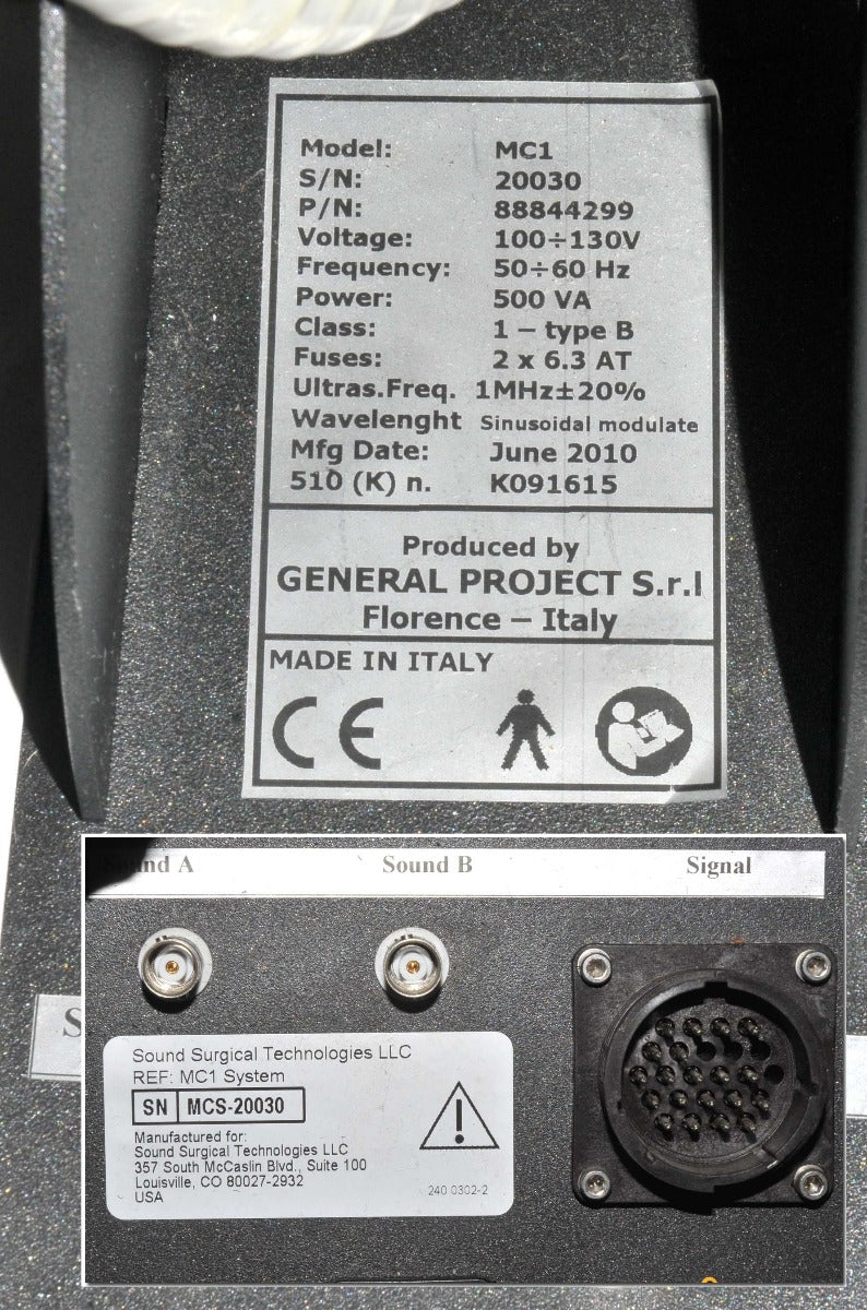 2010 VASER Shape Body Shaping Contour Ultrasound Diathermy Massage Therapy MC-1