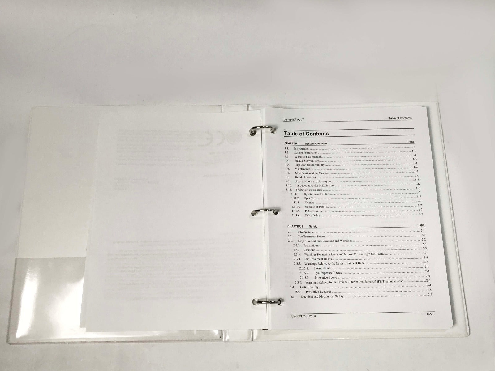 2010 Lumenis M22 Laser IPL System User Operators Manual REV D UM-1024720
