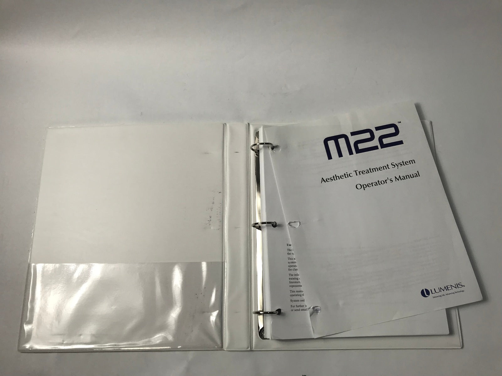 2010 Lumenis M22 Aesthetic Laser IPL System User Operators Manual Revision D