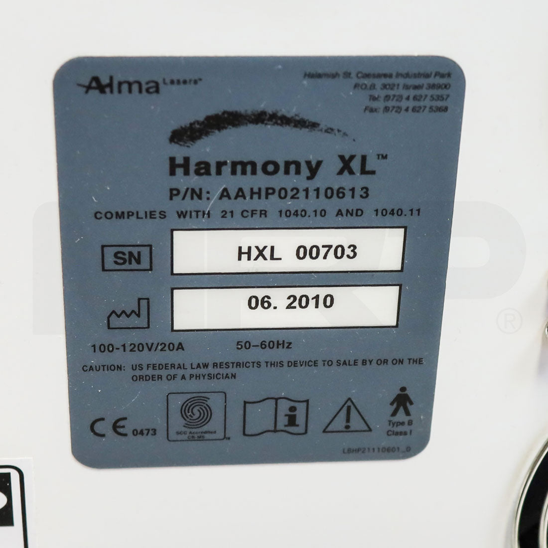2010 Alma Harmony XL Aesthetic Laser System