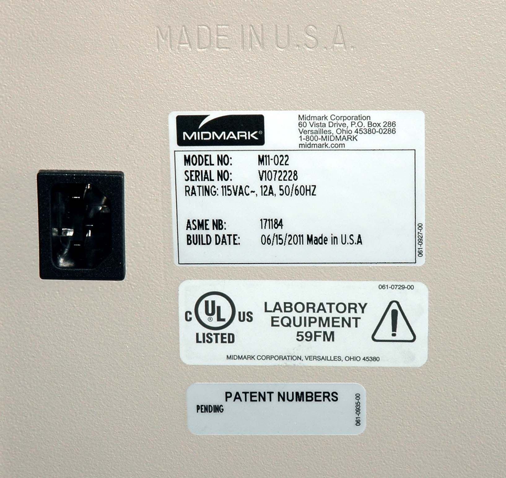 2011 MIDMARK Ritter M11-022 Automatic Autoclave Steam Sterilizer Chamber Dental