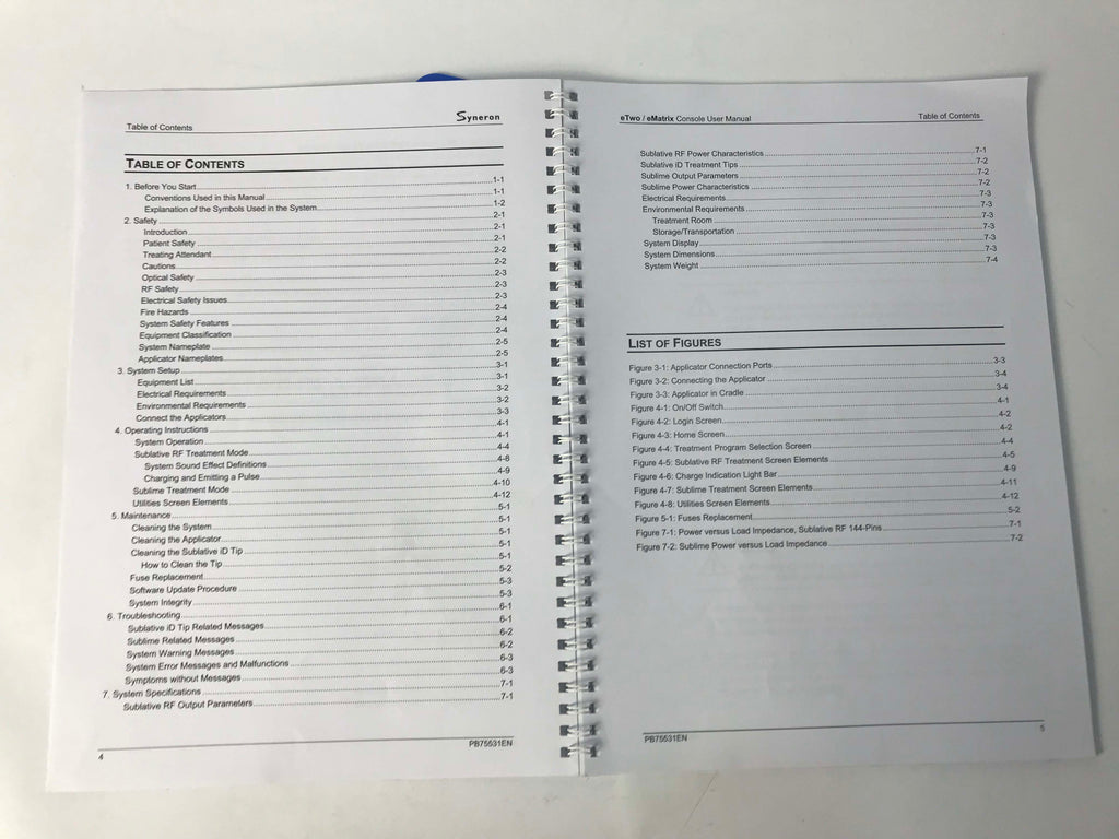 2011 Syneron eTwo/eMatrix Sublative Rejuvenation Console User Operator Manual