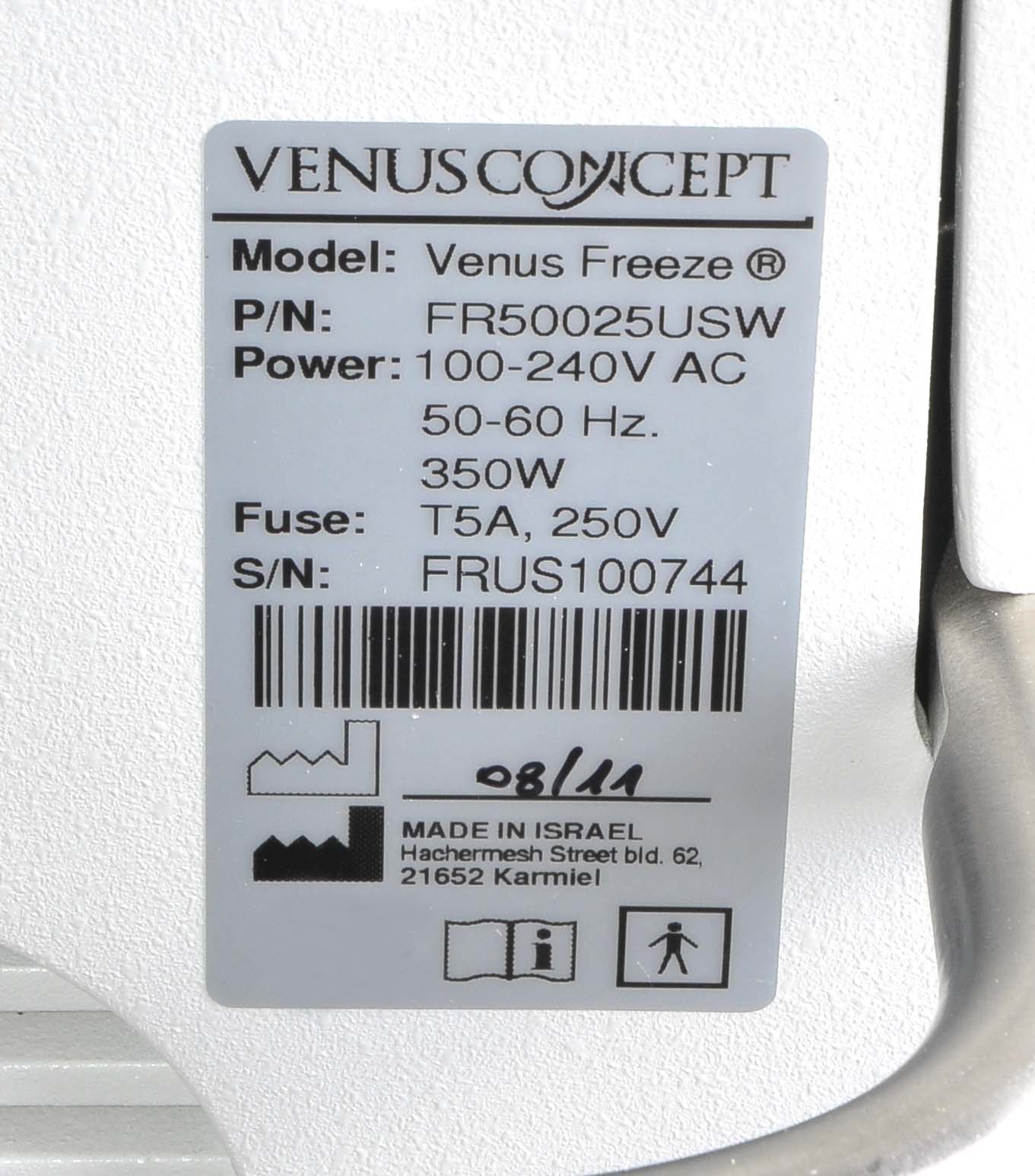 2011 VenusConcept MP2 FREEZE Skin Tightening Shape Radio Frequency Venus Concept