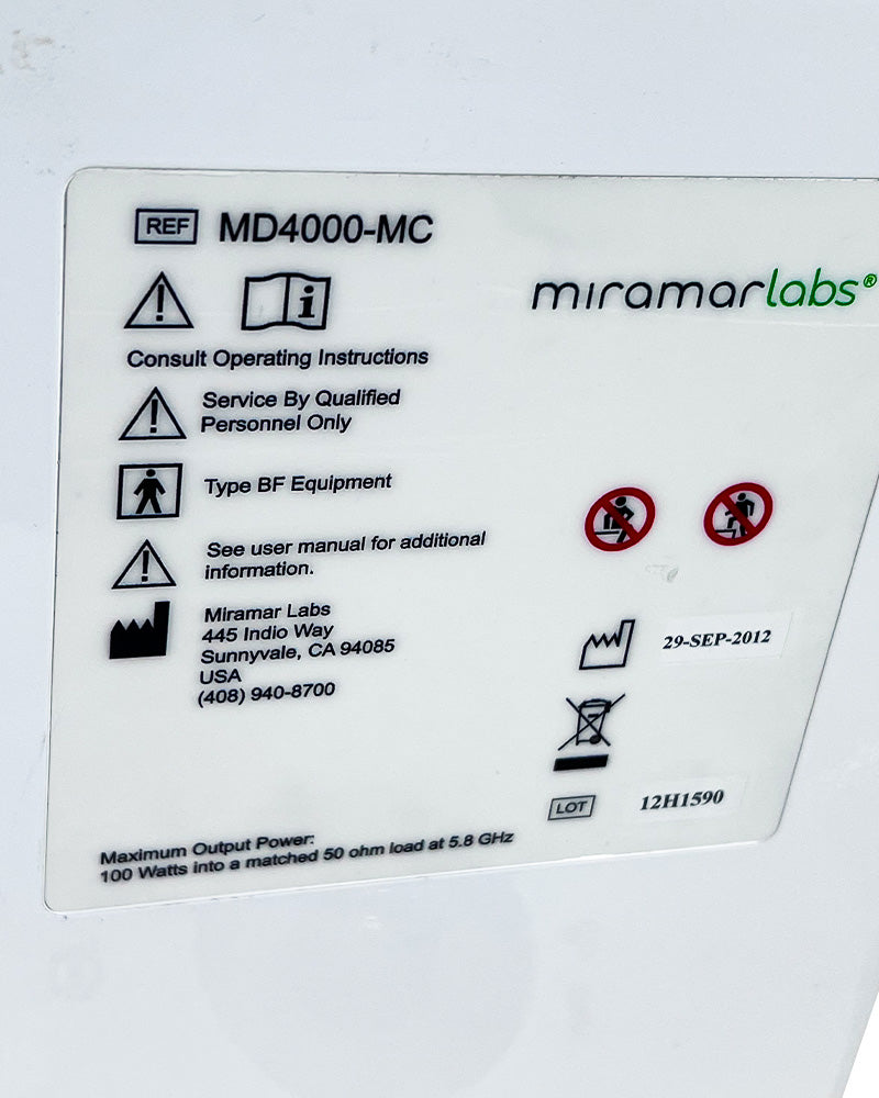 2012 Miramarlabs MiraDry MD4000-MC Sweat Odor Reduction Hyperhidrosis System