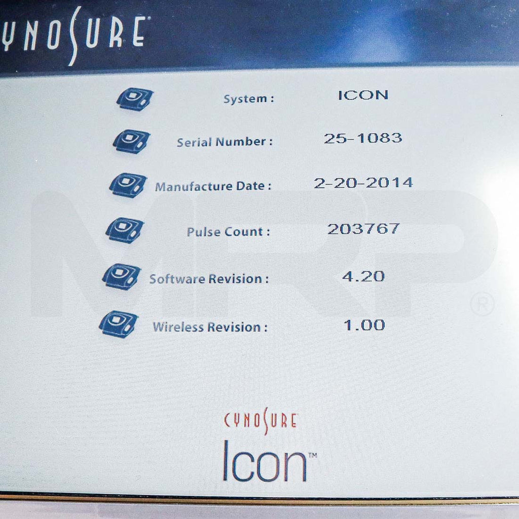 2014 Palomar Cynosure Icon System Screen