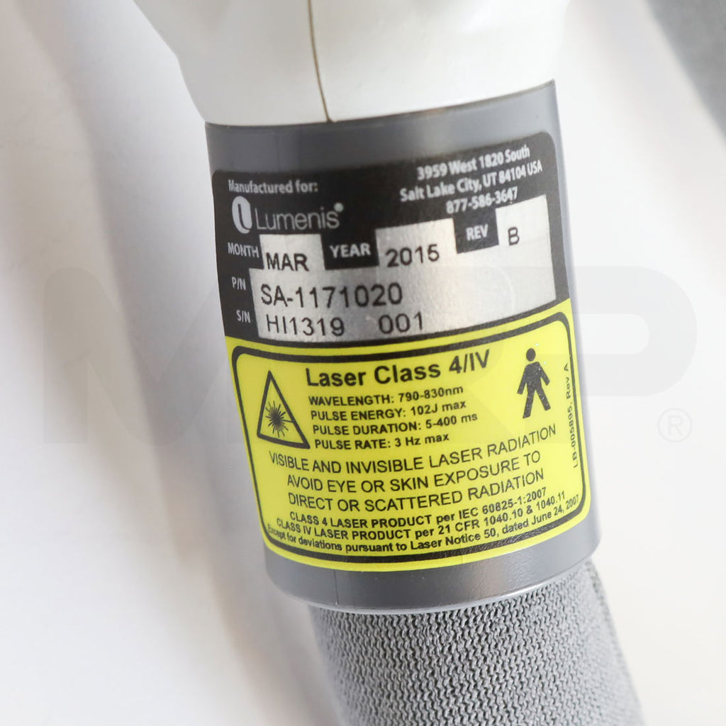 2015 Lumenis LightSheer Desire Diode System LightSheer Handpiece Label