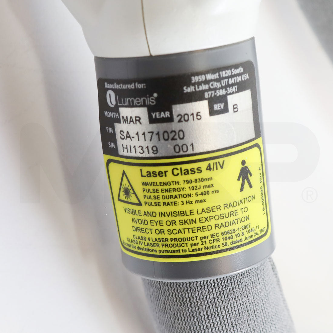 2015 Lumenis LightSheer Desire Diode System LightSheer Handpiece Label