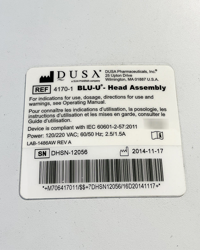 2015 Dusa BLU-U Blue Light Photo Dynamic Light Therapy PDT Acne Sun Damage