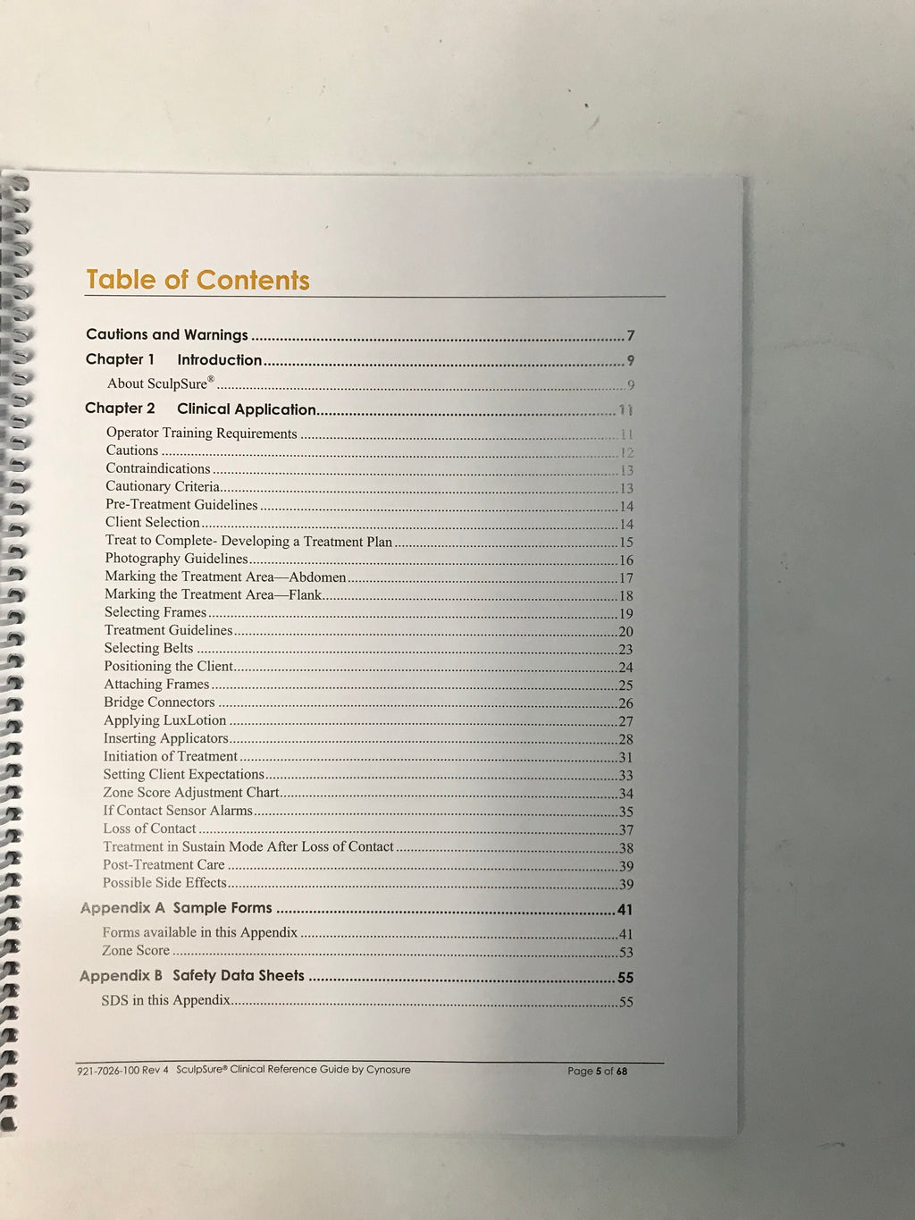 2016 Cynosure SculpSure Laser Sculp Sure System Clinical Reference Manual REV 4