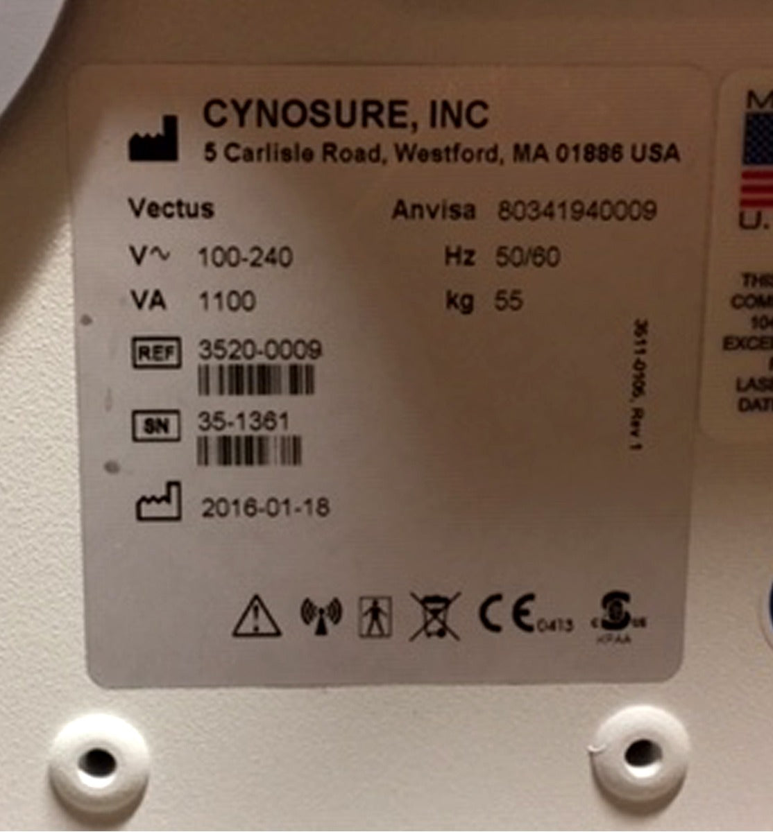 2016 VECTUS Cynosure 810 Diode Laser Hair Removal w Skintel FACTORY CERTIFIED!!