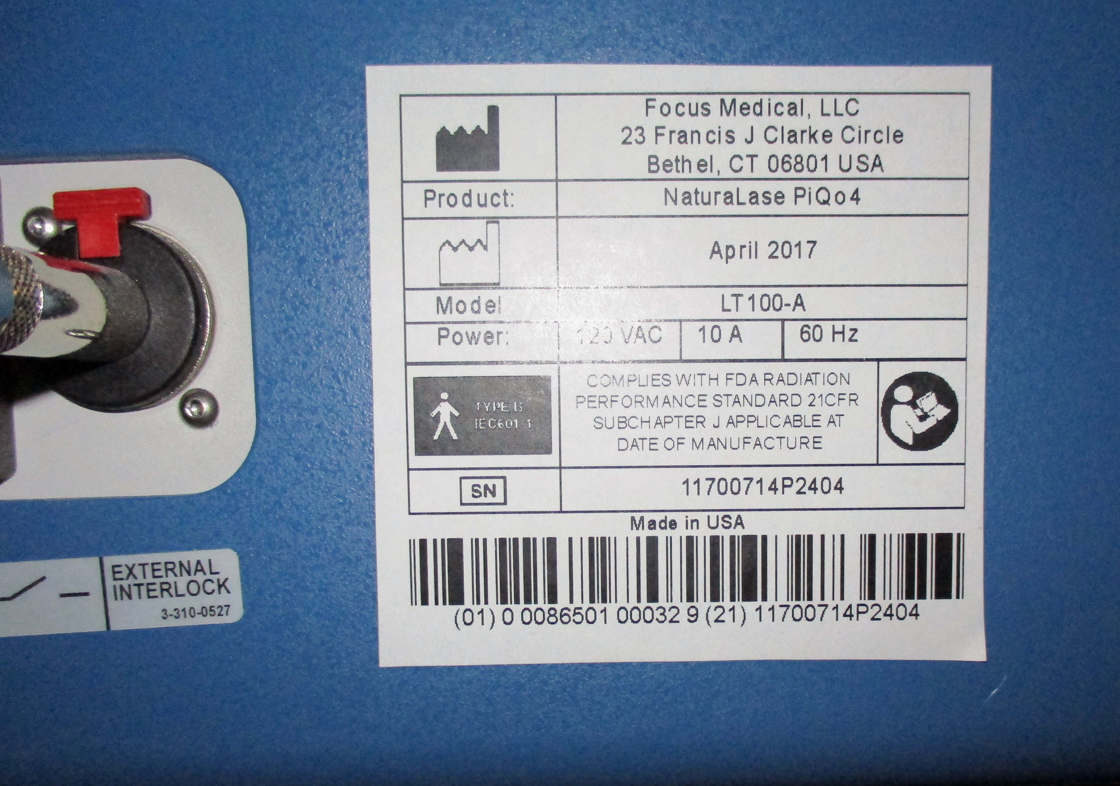 2017 Focus Medical NaturaLase PiQo4 Nd:YAG Tattoo Removal Laser PiQ04