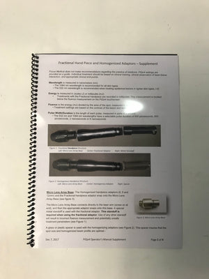 2017 PiQo4 Laser Fractional Handpiece & Homogenized Adapters Supplemental Manual
