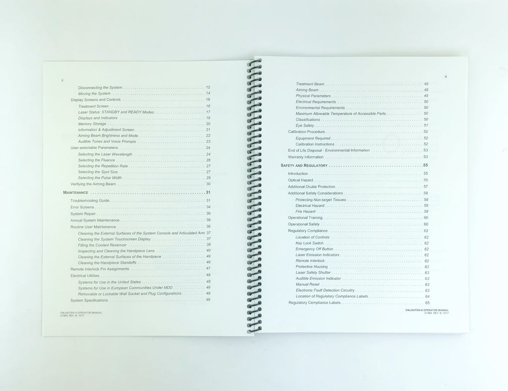 2017 Cutera Enlighten III Laser Operator Manual D1864 Rev. B
