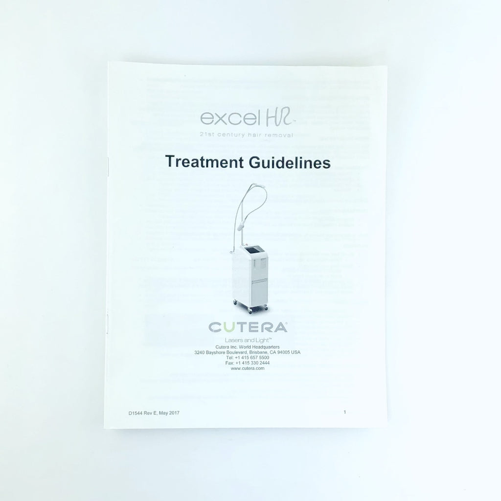 2017 Cutera Excel HR Treatment Guidelines Manual D10544 Rev E