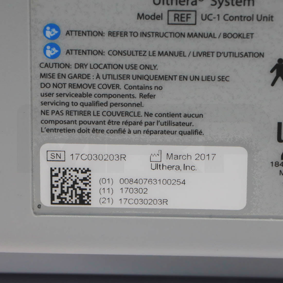 2017 Merz Aesthetics Ultherapy System Serial