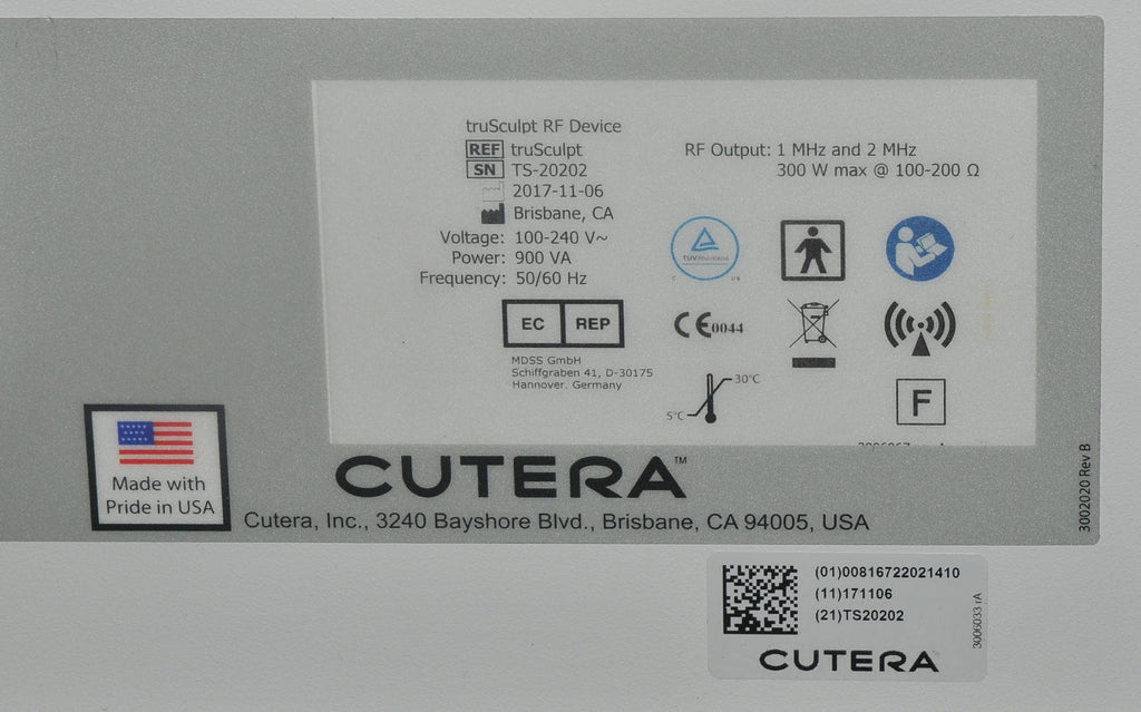 2017 Cutera TruSculpt 3D Radio Frequency Cellulite Reduction RF Tru Sculpt 3 D