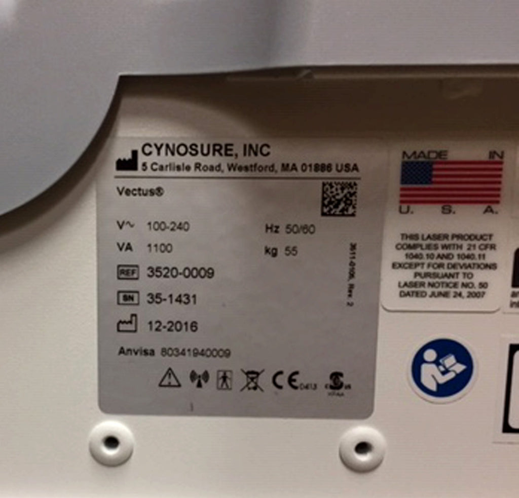 2016 Cynosure VECTUS Laser 810 Diode Hair Removal w/Skintel HR FACTORY WARRANTY!