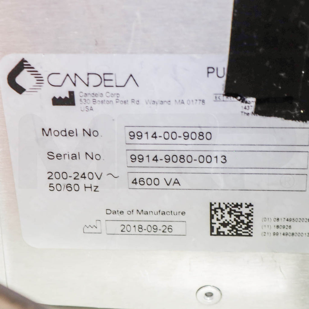 2018 Candela Vbeam Prima System Serial Label